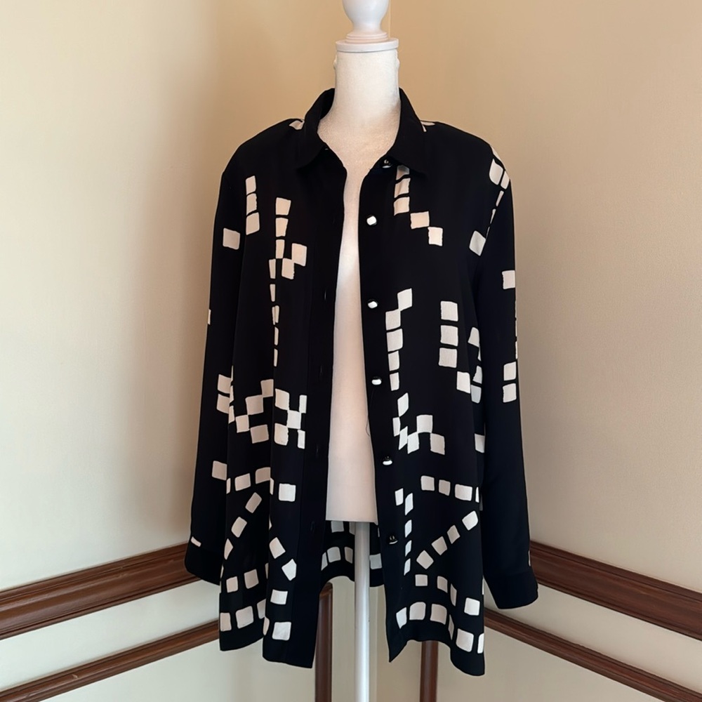 Vintage Peter Popovitch Graphic Button Down Blouse - Picture 10 of 15